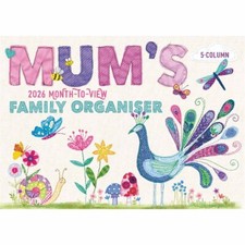 Otter House Mum's Fabric & Buttons A4 Family Organiser Month to View 2026