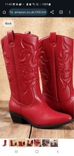  Red Western Cowboy Boots
