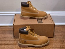 Timberland 12709 Youth 6-Inch Premium Waterproof Boots Wheat Nubuck Size 2M