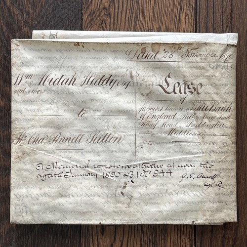 Antique vellum indenture - vellum, 1890