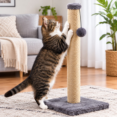 Cat scratching post - cat,