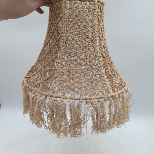 Woven lampshade beige macrame - woven,