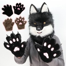 Cosplay Gloves Plush Cat Paw