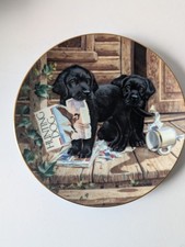 Cabin Fever Labrador Puppies Plate Jim Lamb 1987 Puppy Playtime River Shore Ltd