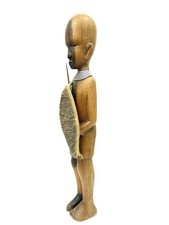 Vintage hand-carved wooden figurine Maasai warrior tribesman Small Sculpture 