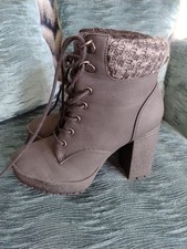 Primark Black Fur Top Ankle