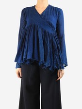 Dosa Blue wrap top - size M