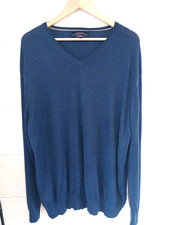 Charles Tyrwhitt blue fine knit wool jumper XXXL/48"-50"chest
