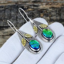 Australian Triplet Fire Opal Gemstone 925 Sterling Silver Jewelry Earrings Gifts