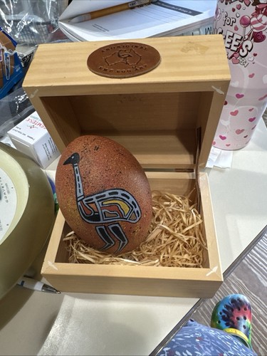 Aborigines art painted emu egg - art,