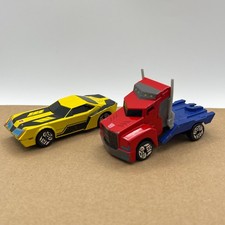 Transformers Diecast Car 2015 Hasbro - Optimus Prime Truck & Bumblebee Car 1h
