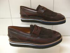 TOPMAN LOAFERS LEATHER SHOES NEW oxblood burgundy 7 41 tassle platforms prism
