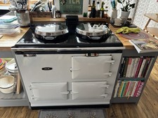 AGA COOKER. Refurbished with economical electric conversion. 2 oven, dove grey.