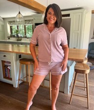 Ex M*S Short Pyjamas 2-Piece Set Womens Cotton Modal Short Sleeve Loungewear