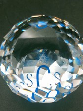 Swarovski SCS Crystal Paperweight 4cm Faceted Edelweiss Logo Collector Exclusive