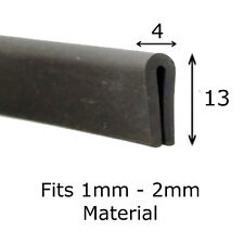 Medium Rubber U Channel Edging Trim Seal 1mm-2mm By The Metal House Per Metre