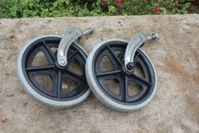 Pair 7.5"  diameter front wheels  on Brackets from Days wheelchair