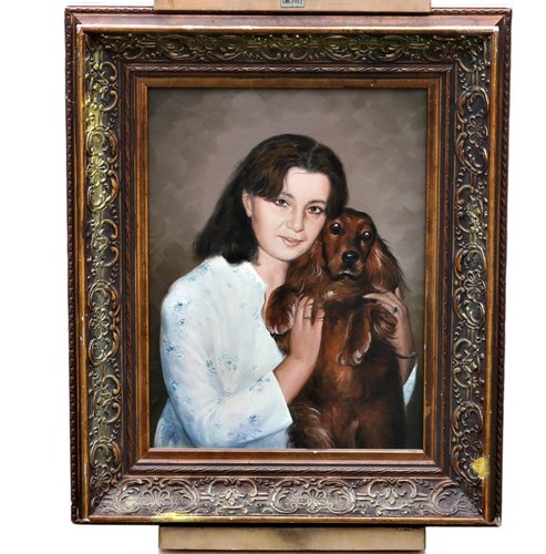 Portrait woman with dog - woman,