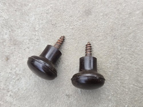 Pair small 2cm brown - pair, of