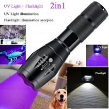 Ultra Bright 1200000LM LED Zoom Torch UV Ultra Violet Flashlight Inspection Lamp