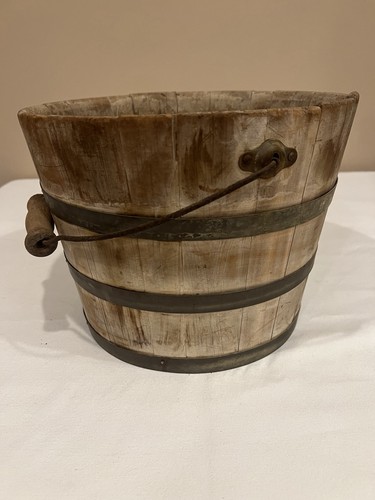 Antique wooden well bucket 3 - bucket,