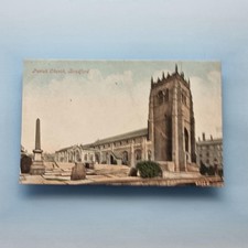 Bradford Postcard 1920 Yorkshire Local Parish Church & Grounds