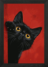 Black Cat Peeking Around