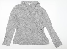 Deane & White Women’s Grey Wrap Long Sleeve Rayon Blend Top Size L