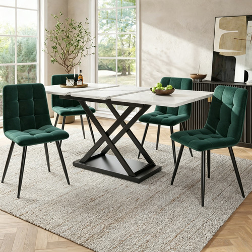 Dining set marble effects - set,