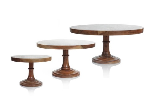 Wooden pedestal cake dessert - wooden,