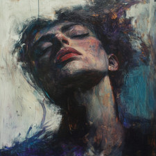 Emotive Female Portrait Canvas