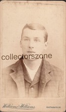 1890's  CDV Photo 21 year old man Williams photographers Bristol 4 x 2.5 Inch