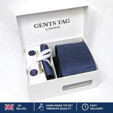 Navy blue Textured tie set