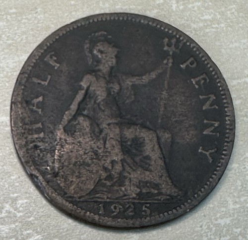 King george half penny 1925 - king, half-penny