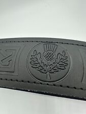 Scottish Thistle Embossed Leather Kilt Belt with adjustable waist only £14.99