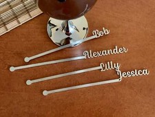  Personalized Name Metal Drink Stirrers Custom Swizzle Stir Stick Birthday Party