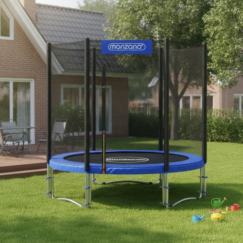6ft trampoline with safety - with,