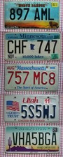 5 AMERICAN LICENSE LICENCE NUMBER PLATES as pictured Arizona Utah Massachusetts