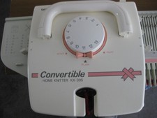 Knitting Machine Brother KX395 convertable 4.5mm to 9mm gauge ready to knit.