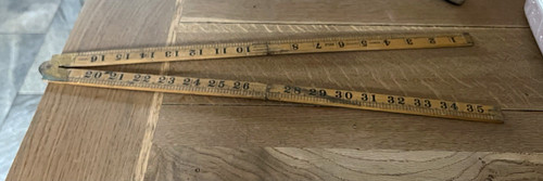 Vintage wooden folding meter - wooden,