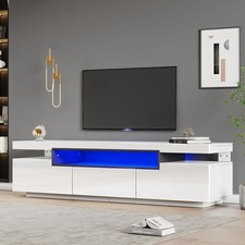 TV Stand Cabinet for 70-inch TV High Gloss TV Stand Unit with LED Lights