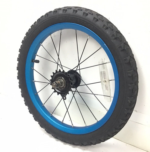 Bicycle rear blue wheel - bicycle,