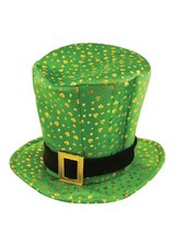 IRISH SHAMROCK HAT WITH BUCKLE ST. PATRICK'S DAY NOVELTY PLUSH ADULT SIZE.