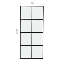 6ft Metal Frame Sliding Glass Door Track Barn Door Hardware Set Kit