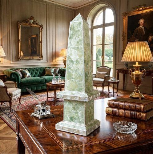 Luxury green onyx obelisk - green,