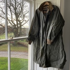 Burberry Vintage Long Waxed Coat with Added Storm Cuffs