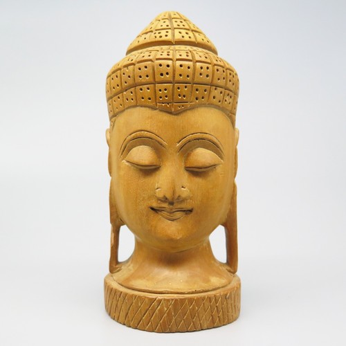 Vintage wooden asian buddha - vintage,
