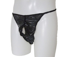 Latex Open Crotch Rubber Underpants Mens Jock Strap Briefs Slips Black  Pants