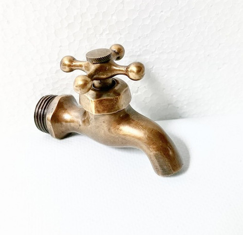 Small tap solid brass - solid, vintage
