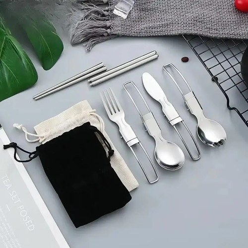 Folding camping cutlery - in,